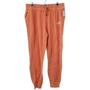Orange and White Old Navy Women's Tall Size Mid-Rise Logo-Graphic Sweatpants